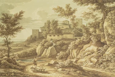 Klassische Landschaft mit Schäfer, 1828